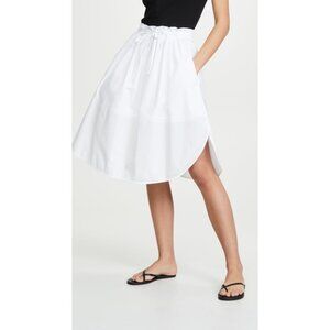 Vince Wide Hem A-Line Skirt in Optic White sz M